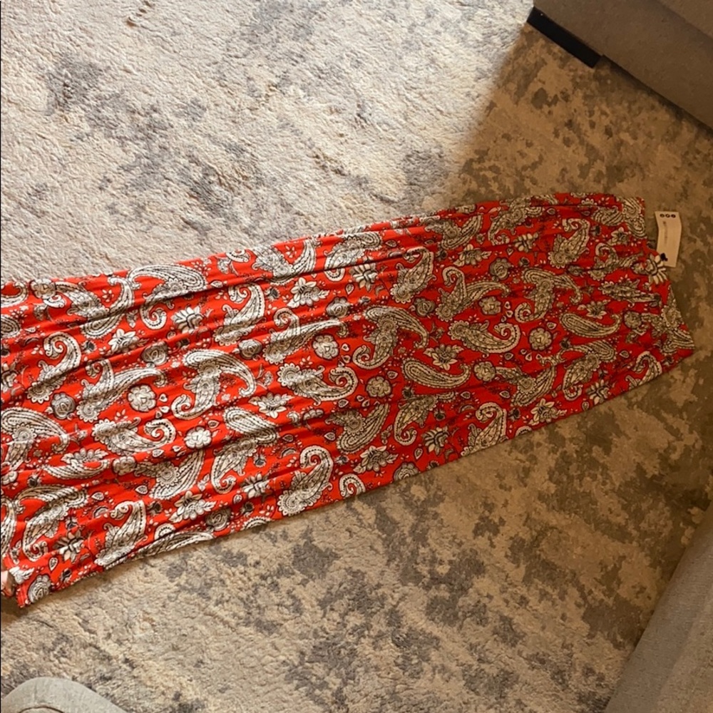 Orange Bohemian Maxi Skirt